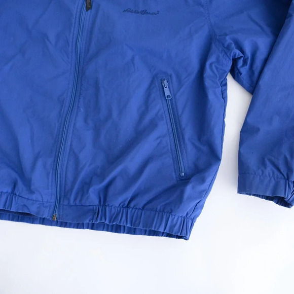 Vintage 90'S Eddie Bauer Blue 100% Nylon Fleece Lined Zip Up Jacket Size Medium - Picture 7 of 14